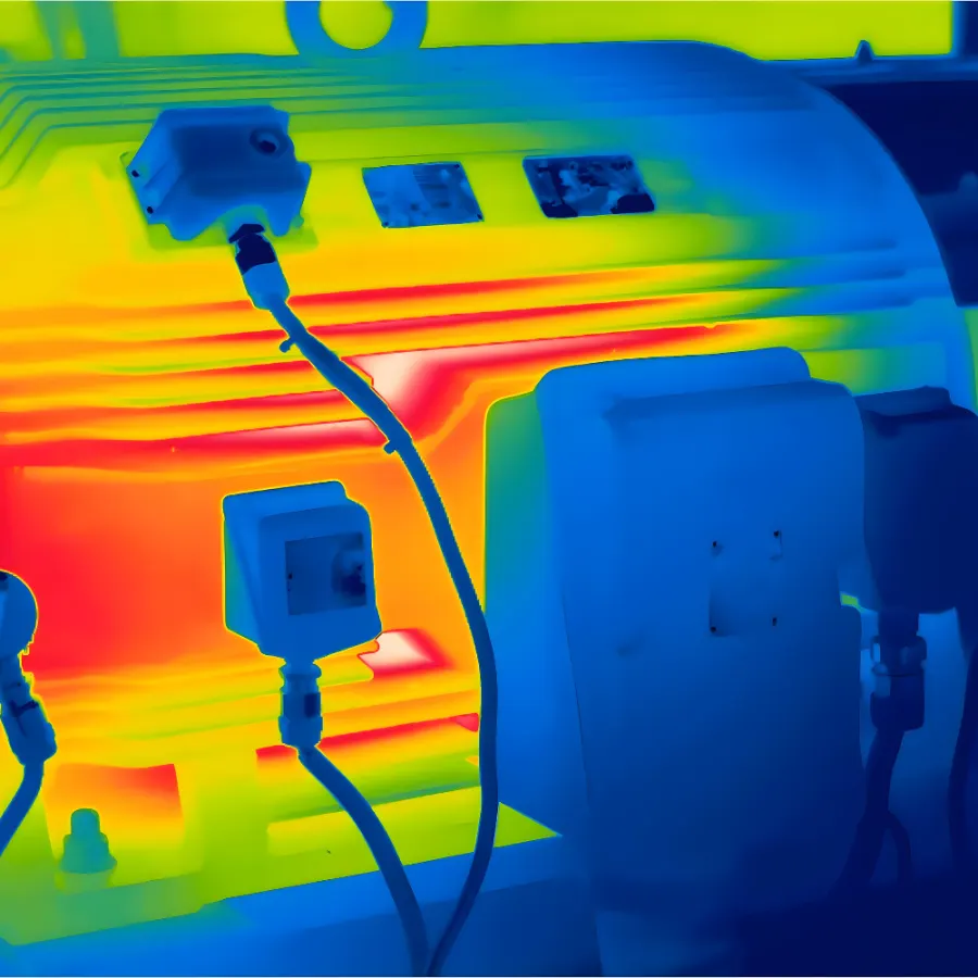 Thermogram of an overheated power connection